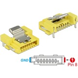 DeLOCK Steckverbinder SATA 6 Gb/s Buchse, Pin 8 Power, Stecker gelb