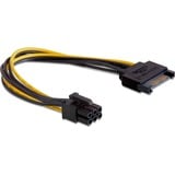 DeLOCK Strom-Adapterkabel 15 Pin SATA > 6 Pin PCIe 21 cm