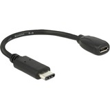 DeLOCK USB 2.0 Adapter, USB-C Stecker > Micro-USB Buchse schwarz, 15cm