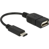 DeLOCK USB 2.0 Adapter, USB-C Stecker > USB-A Buchse schwarz, 15cm