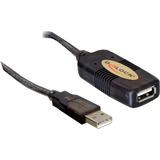 DeLOCK USB 2.0 Aktivverlängerungskabel, USB-A Stecker > USB-A Buchse schwarz, 5 Meter