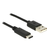 DeLOCK USB 2.0 Kabel, USB-A Stecker > USB-C Stecker schwarz, 1 Meter