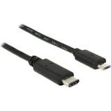 DeLOCK USB 2.0 Kabel, USB-C Stecker > Micro-USB Stecker schwarz, 1 Meter