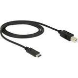 DeLOCK USB 2.0 Kabel, USB-C Stecker > USB-B Stecker schwarz, 1 Meter