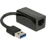 DeLOCK USB 3.2 Gen 1 Adapter, USB-A Stecker > RJ-45 Buchse schwarz, 13cm, Gigabit LAN