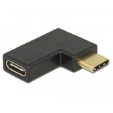 DeLOCK USB 3.2 Gen 2 Adapter, USB-C Stecker > USB-C Buchse 90° schwarz, SuperSpeed, abgewinkelt links / rechts