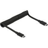 DeLOCK USB 3.2 Gen 2 Spiralkabel, USB-C Stecker > USB-C Stecker schwarz, 1,2 Meter,  PD
