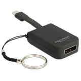DeLOCK USB Adapter, USB-C Stecker > DisplayPort 4K Buchse schwarz, Schlüsselanhänger, Stecker einklappbar
