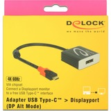 DeLOCK USB Adapter, USB-C Stecker > DisplayPort Buchse schwarz, 20cm, DP Alt Mode