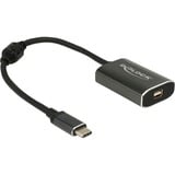 DeLOCK USB Adapter, USB-C Stecker > Mini DisplayPort 4K Buchse dunkelgrau, 20cm, PD, Laden mit bis zu 60 Watt