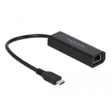 DeLOCK USB Adapter, USB-C Stecker > RJ-45 Buchse schwarz, 2,5 Gigabit LAN