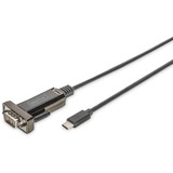 Digitus USB 2.0 Adapterkabel, USB-C Stecker > RS232 Stecker schwarz, 1 Meter