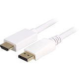 Sharkoon Adapterkabel Displayport 1.2 Stecker > HDMI 4K Stecker weiß, 1 Meter