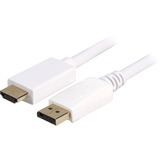Sharkoon Adapterkabel Displayport 1.2 Stecker > HDMI 4K Stecker weiß, 3 Meter