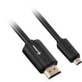 Sharkoon Kabel HDMI Stecker > micro HDMI Stecker schwarz, 1 Meter, HDMI 2.0 4K