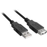 Sharkoon Kabel USB 2.0-Verlängerung, Verlängerungskabel schwarz, 0,5 Meter, doppelt geschirmt