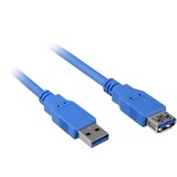 Sharkoon Kabel USB 3.0-Verlängerung, Verlängerungskabel blau, 2 Meter