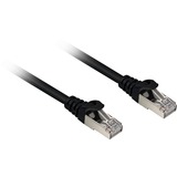 Sharkoon Patchkabel RJ45 Cat.6a SFTP schwarz, 1 Meter, LSOH (Halogenfrei)