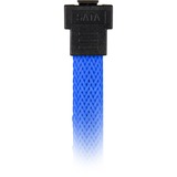 Sharkoon Sata III Kabel 90° sleeve blau, 45 cm