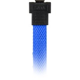 Sharkoon Sata III Kabel 90° sleeve blau, 60 cm