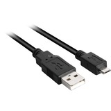 Sharkoon USB 2.0 Kabel, USB-A Stecker > Micro-USB Buchse schwarz, 1,5 Meter