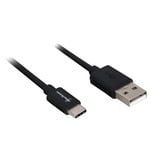 Sharkoon USB 2.0 Kabel, USB-A Stecker > USB-C Stecker schwarz, 0,5 Meter