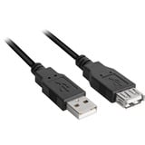 Sharkoon USB 2.0 Verlängerungskabel, USB-A Stecker > USB-A Buchse schwarz, 0,5 Meter, doppelt geschirmt