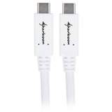 Sharkoon USB 3.2 Gen 2 Kabel, USB-C Stecker > USB-C Stecker weiß, 1 Meter