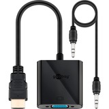 goobay HDMI > VGA Adapter, + 3,5mm Stereo schwarz, vernickelt