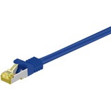 goobay Patchkabel RJ-45 S/FTP mit Cat7 Rohkabel blau, 25 cm, LSZH halogenfrei, 500 MHz