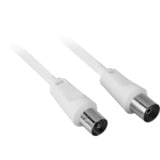 goobay RF-Stecker auf RF-Buchse, Kabel weiß, 2,5 Meter