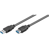 goobay USB 3.0 SuperSpeed Verlängerungskabel schwarz, 1,8 Meter, 3-fach geschirmt