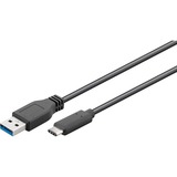 goobay USB 3.2 Gen 1 Kabel, USB-A Stecker > USB-C Stecker schwarz, 3 Meter