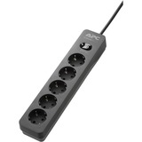 APC Steckdosenleiste Essential SurgeArrest PME5B-GR, 5-fach schwarz, 1,5 Meter Kabel, Überspannungsschutz, Schalter