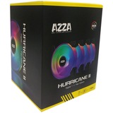AZZA 4 X HURRICANE II DIGITAL RGB FAN 120mm + Digital RF Remote, Gehäuselüfter schwarz, 4er Pack inkl. RF-Remote