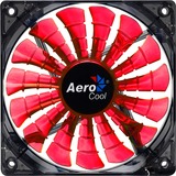 Aerocool Shark Fan 12cm Devil Red Edition, Gehäuselüfter schwarz/rot, 3-Pin-Anschluss, Retail