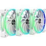 Alpenföhn Wing Boost 3 ARGB White Edition 140x140x25, Gehäuselüfter weiß, 3er Pack, inkl. Fernbedienung, RF-Empfänger, RGB Splitter, PWM-Splitter, 140 mm