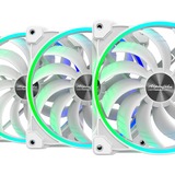 Alpenföhn Wing Boost 3 ARGB White Edition 140x140x25, Gehäuselüfter weiß, 3er Pack, inkl. Fernbedienung, RF-Empfänger, RGB Splitter, PWM-Splitter, 140 mm