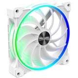 Alpenföhn Wing Boost 3 ARGB White Edition 140x140x25, Gehäuselüfter weiß, 3er Pack, inkl. Fernbedienung, RF-Empfänger, RGB Splitter, PWM-Splitter, 140 mm