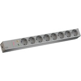 Bachmann 19" IT PDU Basic 1 HE, 8-fach, Steckdosenleiste silber/grau, Überspannungsschutz