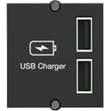 Bachmann Custom Modul USB-Charger, 2x USB-A, Ladegerät schwarz, für Tischsteckdosen