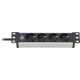 Alu-Line 10" Steckdosenleiste 4-fach