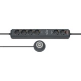Brennenstuhl Eco-Line Comfort Switch Plus Steckdosenleiste 6-fach anthrazit, 1,5 Meter Stromkabel und 1,5 Meter Schalterkabel
