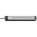 Brennenstuhl Premium-Line 19" 8-fach, Steckdosenleiste schwarz/hellgrau, 19"-Rack geeignet