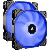 Corsair AF140 LED-Lüfter, Gehäuselüfter schwarz/weiß, 2er Pack – blau