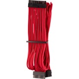 Corsair Premium Sleeved 24-Pin-ATX-Kabel Typ 4 Gen 4, Kabelmanagement rot, mit Einzelummantelung