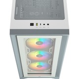 Corsair iCUE 4000X RGB, Tower-Gehäuse weiß, Tempered Glass