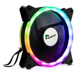 Inter-Tech Argus RGB-Fan Set RS-04 120x120x25, Gehäuselüfter schwarz, 3er Pack, Fernbedienung, 1x RGB LED-Streifen, Steuerungseinheit