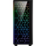 Sharkoon RGB LIT 100, Tower-Gehäuse schwarz, Front und Seitenteil aus gehärtetem Glas