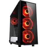 Sharkoon TG4 Red, Tower-Gehäuse schwarz/rot, gehärtetes Glas